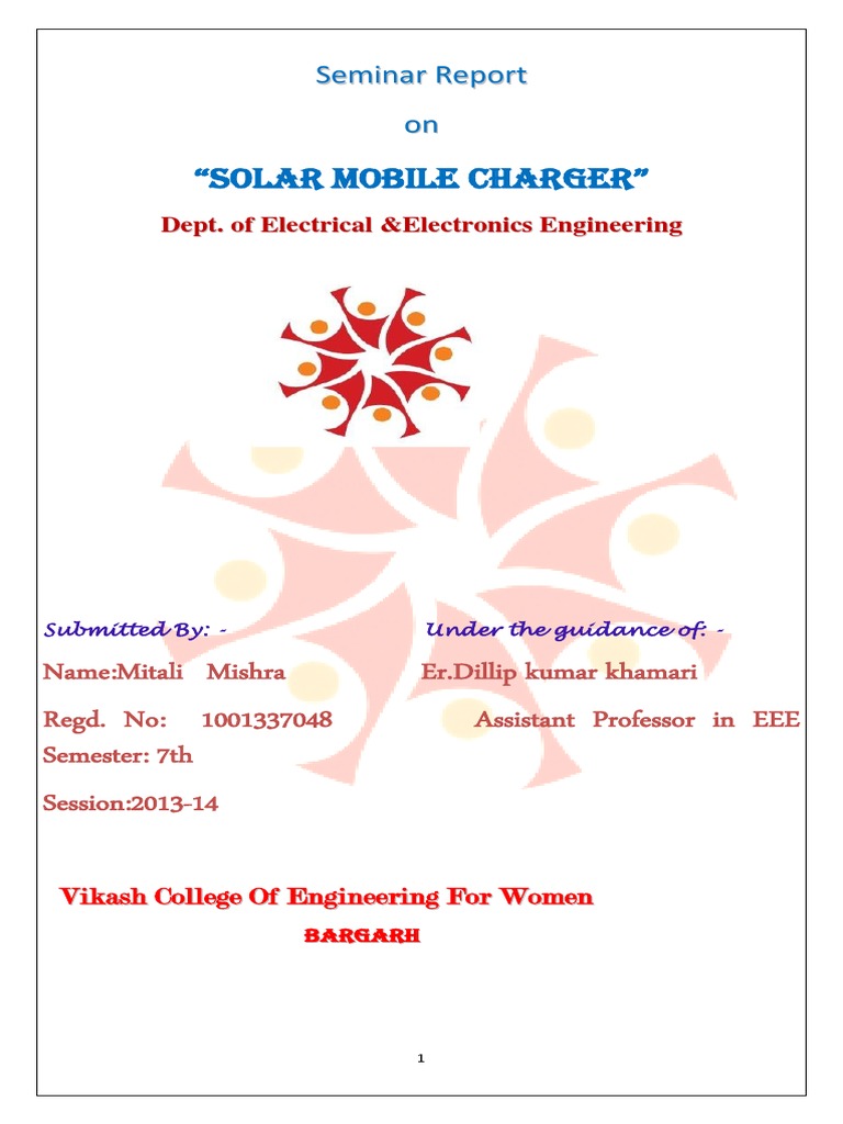 Solar Mobile Charger PDF Photovoltaics Solar Cell