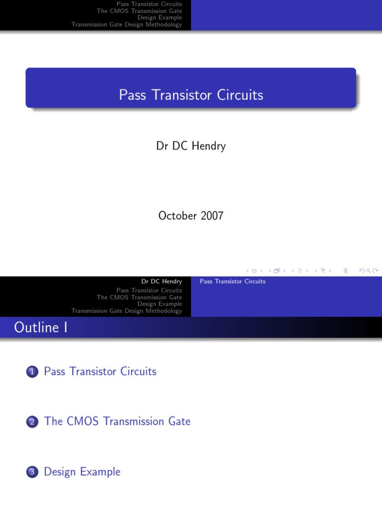 Transmission Gate and Pass Transistor Logic PDF | PDF