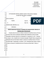 12 8 11 0204 01955 Elliott's Order Granting WLS Elcano's MTN Dismiss Insuf Service Process and Atty Fees 01896 0204 F