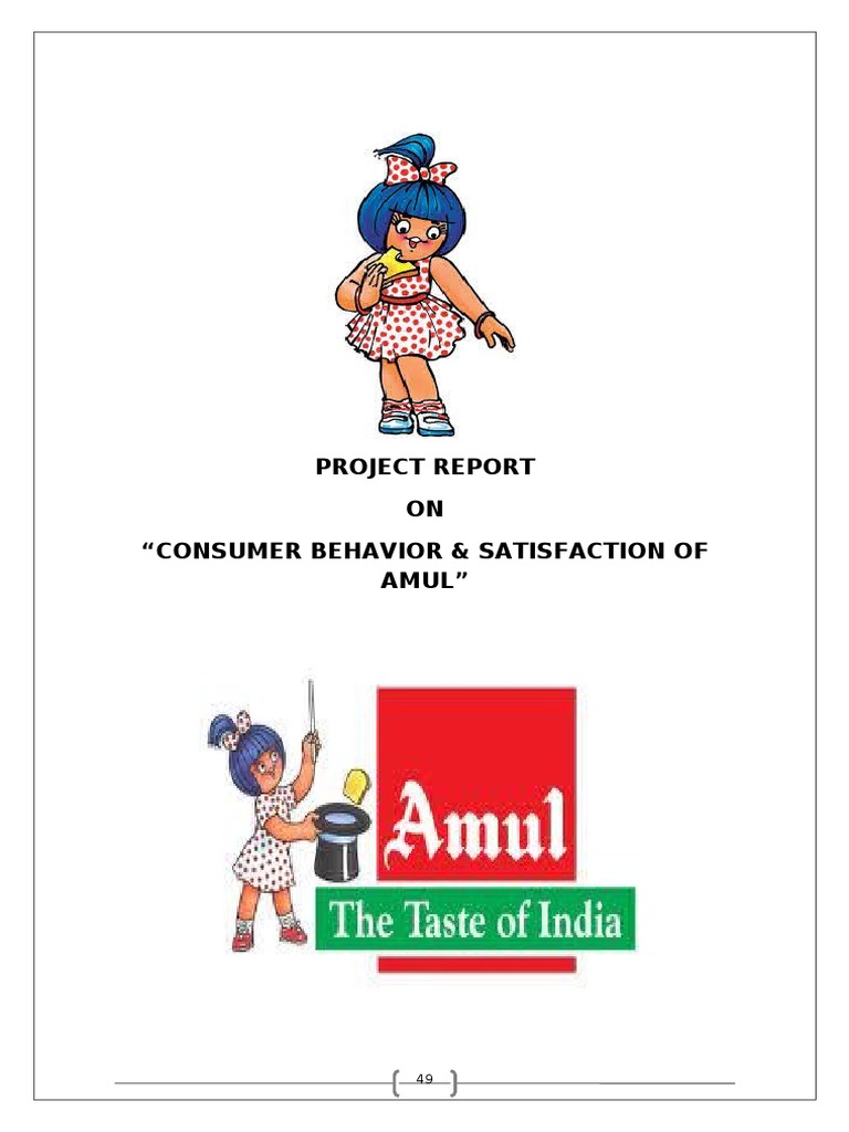 Consumer Behavior & Satisfaction at Amul | PDF | Marketing Research ...