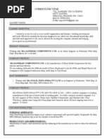 Curriculum Vitae: M/s SANDHAR COMPONENTS LTD. Is The Manufacturer of Sheet Metal Components For Two