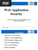 Web Application Security: Centre For Development of Advanced Computing (C-DAC) Electronics City, Bangalore