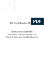 The Penalty Function Method for Constrained Optimisation