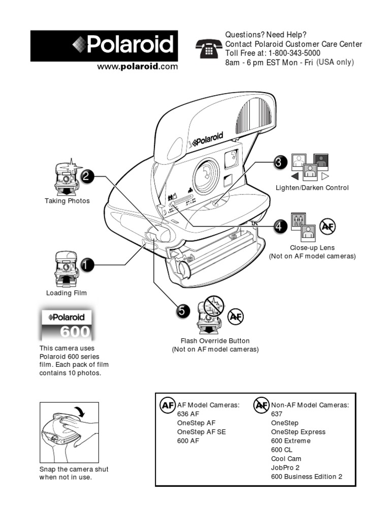 Polaroid cool cam 600 箱説明書付き 寝かす フラッシュ確認済み
