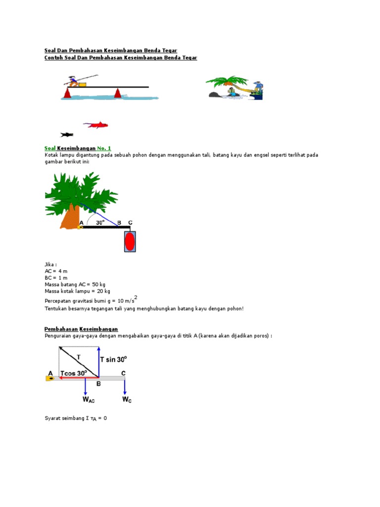 Soal Dan Pembahasan Keseimbangan Benda Tegar Soal Dan Pembahasan Keseimbangan Benda Tegar
