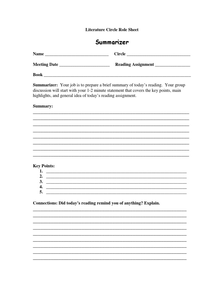 literature circle role sheets | Books | Human Communication | Free 30