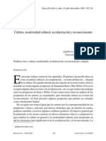 Adalberto Juarez Mendoza - ART - Cultura, Modernidad Cultural, Secularización y Reconocimiento