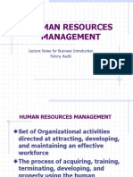 Human Resources Management: Lecture Notes For Business Introduction Fahmy Radhi