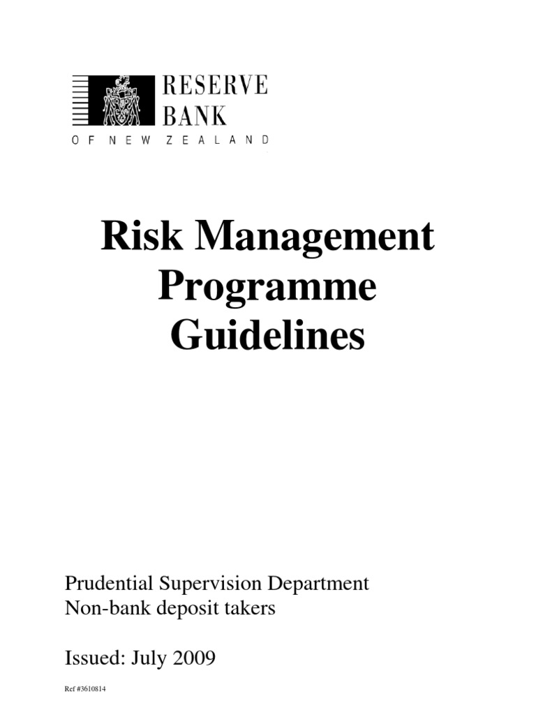 Risk Management Guidelines for Deposit Takers | PDF | Risk Management ...