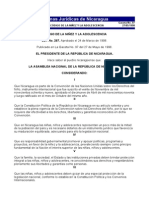 Normas Jurídicas de Nicaragua: Código de La Niñez Y La Adolescencia LEY No. 287. Aprobado El 24 de Marzo de 1998