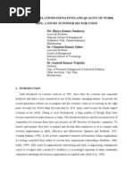 Employee Relations Initiatives and Quality of Work Life: A Study in Power Sector Units Mr. Bijaya Kumar Sundaray