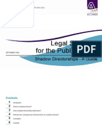 Legal Solutions For The Public Sector: Shadow Directorships - A Guide