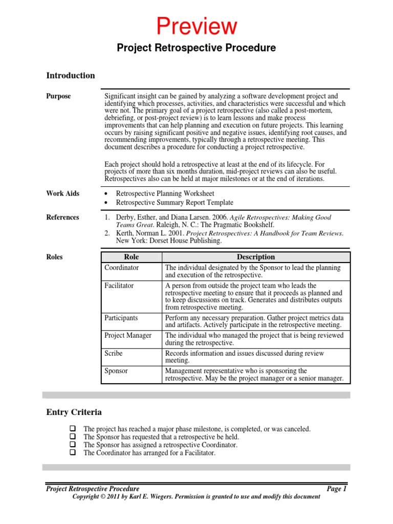 Retrospective Preview | PDF | Project Management | Software Development