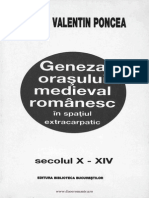 Geneza Oraşului Medieval Românesc Extra Carpatic
