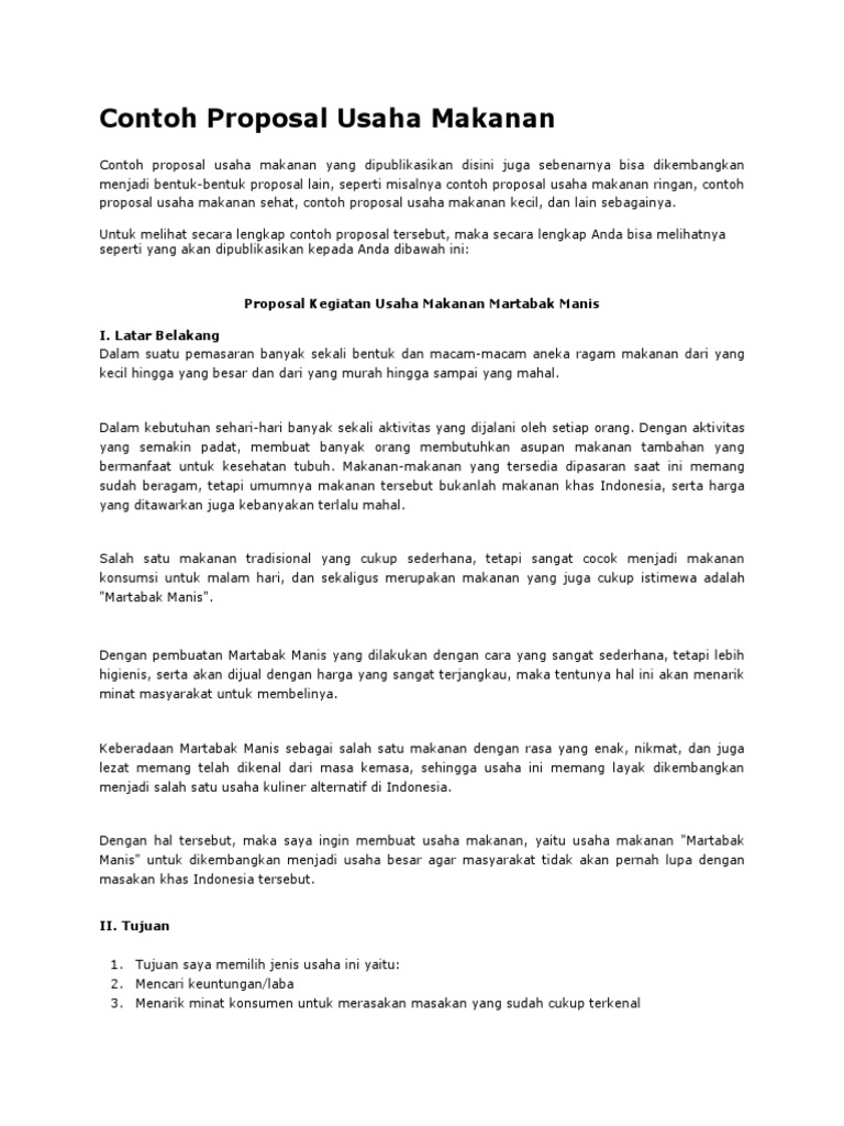 proposal business plan makanan juara