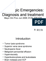 Oncologic Emergencies: Diagnosis and Treatment: Mayo Clin Proc Jun 2006 81 (6) : 835-848