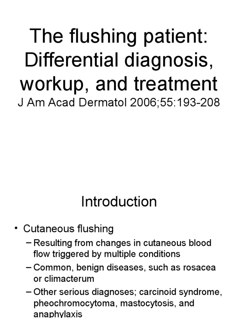 The Flushing Patient PDF Medical Specialties Diseases And Disorders