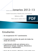 Cuestionarios 2012-13 Biblioteca UPRA