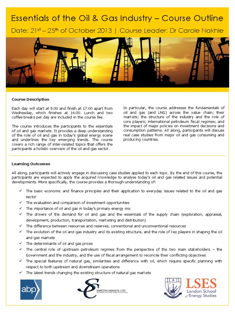 Essentials of Oil & Gas Industry Course | PDF | Petroleum | Natural Gas