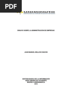 ENSAYO SOBRE LA ADMINISTRACIÓN DE EMPRESAS
