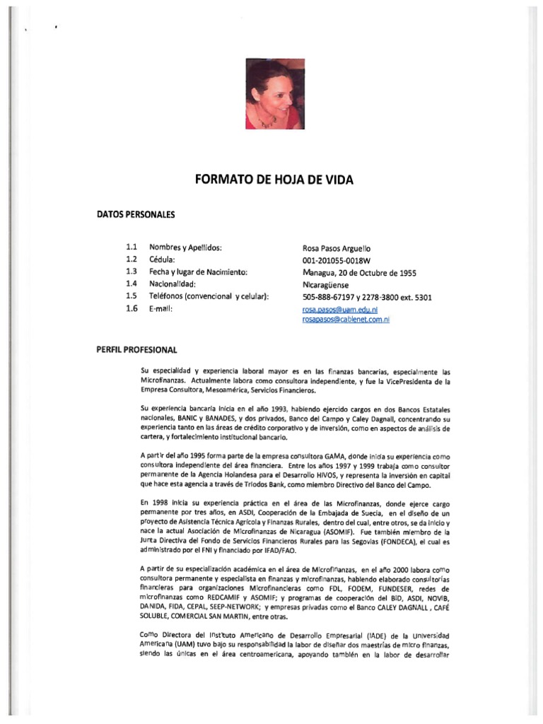 CV Rosa Pasos Arguello | PDF