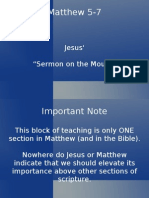 Matthew 5-7: Jesus' "Sermon On The Mount"