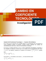 Sensibilidad Cambio en Coeficiente Tecnologico