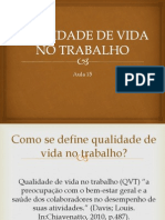 AULA 15 - Qualidade de Vida No Trabalho