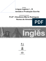 Língua inglrsa I - Compreensão e produção de escrita