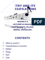 Poetry and Its Classification by Reshma