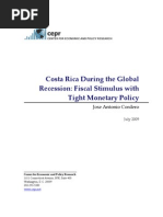 Download Costa Rica During the Global Recession Fiscal Stimulus with Tight Monetary Policy by Center for Economic and Policy Research SN17322726 doc pdf
