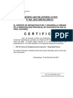 Certificado de Zonificacion 2011
