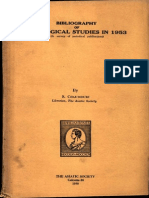Bibliography of Indological Studies in 1953 - S Chaudhary