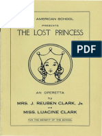 Playbill For "The Lost Princess" - 1932