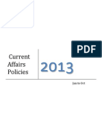 Current Affairs Policies Jan to Oct2013