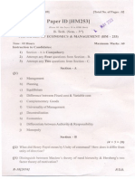 Civil Engineering Principles of Economics and Management Sample Paper 1
