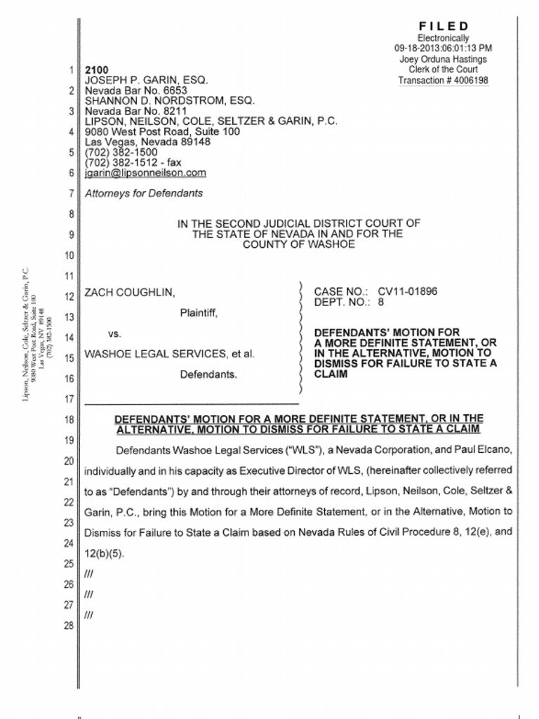 Motion for More Definite Statement | PDF | Pleading | Legal Communication