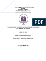 Plan de Estudios de Matematicas 21 de Nov Del 2008 Educacion Superior1