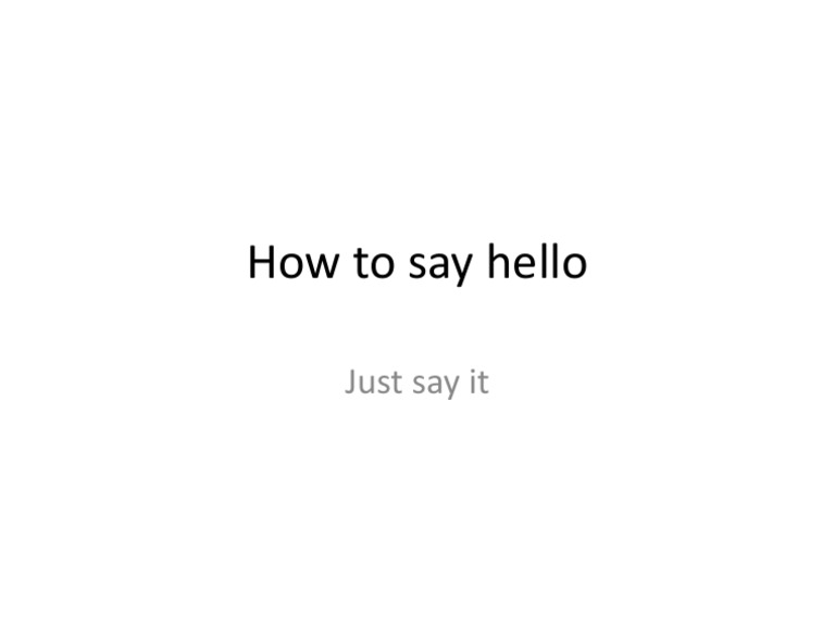 Hello Book | PDF