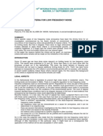 Criteria For Low Frequency Noise: 19 International Congress On Acoustics Madrid, 2-7 September 2007