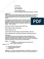 Lte Drive Test Parameters