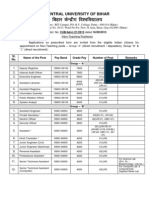 Central University of Bihar Recruitment 2013, 69 Various Non-Teaching Posts - Last Date 21-10-2013