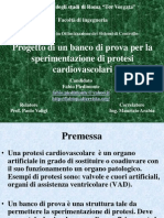 Fabio Piedimonte: presentazione della tesi di laurea. Progetto di un banco prova per la sperimentazione di protesi cardiovascolari