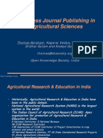 Open Access Journal Publishing in the Agricultural Sciences Presentation