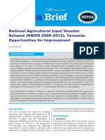 National Agricultural Input Voucher Scheme (NAIVS 2009–2012), Tanzania
