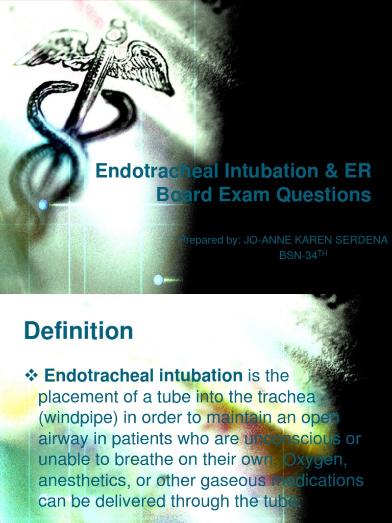 Endotracheal Intubation Overview | PDF | Medical Specialties | Medicine