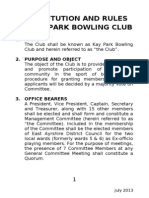 Constitution and Rules of Kay Park Bowling Club July 2013