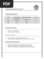 Shubham Shekhar (09ae3005) : Year Examination Board/University % / Cgpa