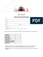 GAME Adult Volunteer Registration Form