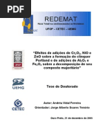 efeito de adicoes no clínquer